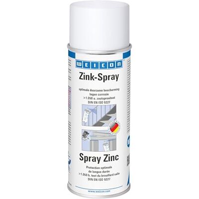 WEICON Spray Zinc 400 ml, peinture antirouille pour tous les métaux, protection contre la corrosion, couleur : galvanisation à chaud légèrement altérée - Publicité WEICON Spray Zinc 400 ml, peinture antirouille pour tous les métaux, protection contre la corrosion, couleur : galvanisation à chaud légèrement altérée - Publicité