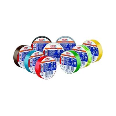 Tesa Lot de 10 rubans d'isolation électrique en PVC 10 m x 15 mm Bleu - Publicité Tesa Lot de 10 rubans d'isolation électrique en PVC 10 m x 15 mm Bleu - Publicité