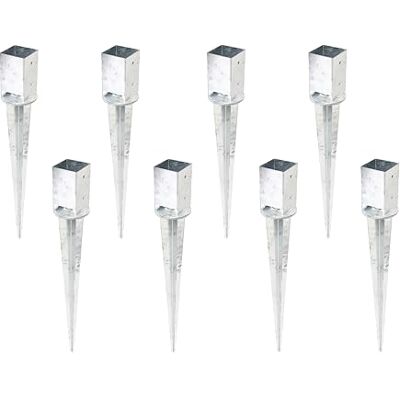 Alberts 208134 Lot de 8 douilles de sol à enfoncer Pour poteaux en bois carré avec pot réglable Galvanisé à chaud 91 x 91 mm Longueur totale 900 mm - Publicité Alberts 208134 Lot de 8 douilles de sol à enfoncer Pour poteaux en bois carré avec pot réglable Galvanisé à chaud 91 x 91 mm Longueur totale 900 mm - Publicité