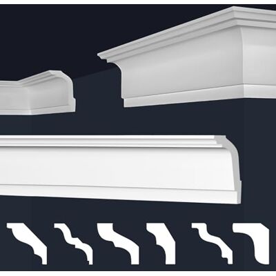 Marbet Design moulures XPS polystyrène blanc moulures de plafond moulures de finition de plafond moulures E (40 mètres / 20 moulures E-32) - Publicité Marbet Design moulures XPS polystyrène blanc moulures de plafond moulures de finition de plafond moulures E (40 mètres / 20 moulures E-32) - Publicité