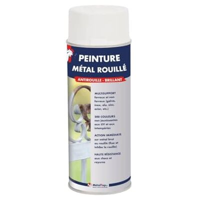 Metaltop Peinture Metal Rouille Gris agate RAL 7038 Bombe 400 ml Protection antirouille pour fer et acier anciennement rouillés. Publicité Metaltop Peinture Metal Rouille Gris agate RAL 7038 Bombe 400 ml Protection antirouille pour fer et acier anciennement rouillés. Publicité