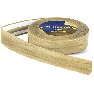 DQ-PP 5m flexible PVC plinthe pour revetement de sol 32 x 23 mm couleur: chene clair montage facile, elastique, plafond bande protection - Publicité DQ-PP 5m flexible PVC plinthe pour revetement de sol 32 x 23 mm couleur: chene clair montage facile, elastique, plafond bande protection - Publicité