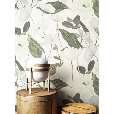 Newroom Papier Peint Intissé Écru Motif Floral Roses Feuilles Vintage Scandinave pour Salon Chambre - Publicité Newroom Papier Peint Intissé Écru Motif Floral Roses Feuilles Vintage Scandinave pour Salon Chambre - Publicité