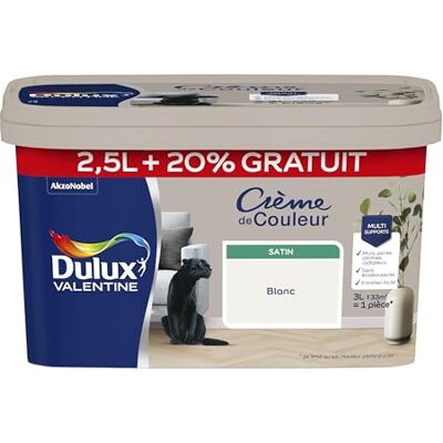 Peinture à texture crémeuse Valentine Dulux - Murs et boiseries intérieurs - Publicité Peinture à texture crémeuse Valentine Dulux - Murs et boiseries intérieurs - Publicité