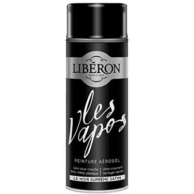 Libéron Peinture aérosol Les vapos, Le Noir Suprême Satin, 400ML - Publicité Libéron Peinture aérosol Les vapos, Le Noir Suprême Satin, 400ML - Publicité