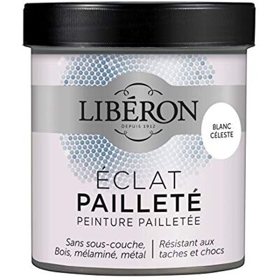 Libéron Peinture décorative L'éclat Pailleté, Blanc céleste, 500 ML - Publicité Libéron Peinture décorative L'éclat Pailleté, Blanc céleste, 500 ML - Publicité