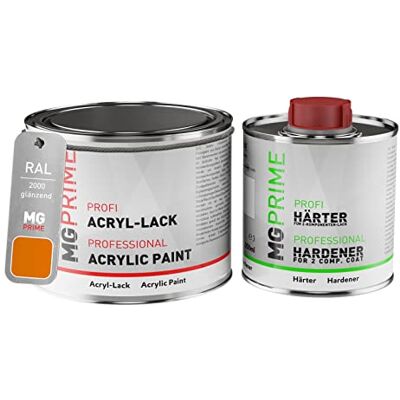 PRiME RAL 2000 Orangé jaune/Yellow orange Peinture acrylique brillante Pot de 0,75 litre / 750 ml, y compris le durcisseur - Publicité PRiME RAL 2000 Orangé jaune/Yellow orange Peinture acrylique brillante Pot de 0,75 litre / 750 ml, y compris le durcisseur - Publicité