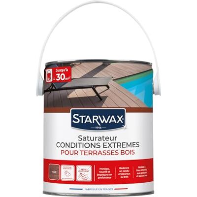 STARWAX Imperméabilisant Terrasse - Haute Protection Bois 2,5L - Publicité STARWAX Imperméabilisant Terrasse - Haute Protection Bois 2,5L - Publicité