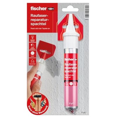fischer Mastic de réparation pour papier peint ingrain, 70 ml, mastic avec grain de papier ingrain pour fissures et trous, pâte pour réparer les murs en papier ingrain, blanc vieilli - Publicité fischer Mastic de réparation pour papier peint ingrain, 70 ml, mastic avec grain de papier ingrain pour fissures et trous, pâte pour réparer les murs en papier ingrain, blanc vieilli - Publicité