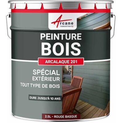 ARCANE INDUSTRIES Peinture Bois Extérieur et Intérieur Microporeuse 2.5 L Rouge basque S'Applique sans Primaire, Microporeuse, Laisse Respirer le Bois, Résiste aux Uv, Fort Pouvoir Couvrant - Publicité ARCANE INDUSTRIES Peinture Bois Extérieur et Intérieur Microporeuse 2.5 L Rouge basque S'Applique sans Primaire, Microporeuse, Laisse Respirer le Bois, Résiste aux Uv, Fort Pouvoir Couvrant - Publicité