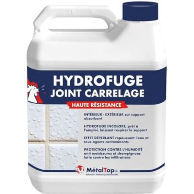 Metaltop Métaltop Hydrofuge Joint Carrelage 5 L Protection invisible contre l'eau, l'humidité et les taches pour joint absorbant - Publicité Metaltop Métaltop Hydrofuge Joint Carrelage 5 L Protection invisible contre l'eau, l'humidité et les taches pour joint absorbant - Publicité
