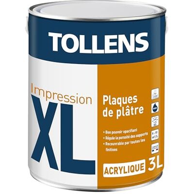 Tollens Sous couche Professionnelle Spécial Plaque de Plâtre Toutes Pièces XL Impression plaque de plâtre 3L = 30m2 - Publicité Tollens Sous couche Professionnelle Spécial Plaque de Plâtre Toutes Pièces XL Impression plaque de plâtre 3L = 30m2 - Publicité