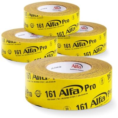 Alfa 161 Pro» Ruban adhésif en papier haute performance, 4 pièces, 60 mm x 40m, ultra fixant à usage intérieur - Publicité Alfa 161 Pro» Ruban adhésif en papier haute performance, 4 pièces, 60 mm x 40m, ultra fixant à usage intérieur - Publicité