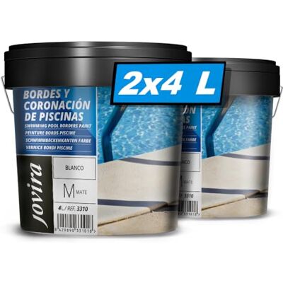 JOVIRA PINTURAS Peinture pour Bordures et Couronnes de Piscines - Antidérapante Blanche 2x5kg - Publicité JOVIRA PINTURAS Peinture pour Bordures et Couronnes de Piscines - Antidérapante Blanche 2x5kg - Publicité