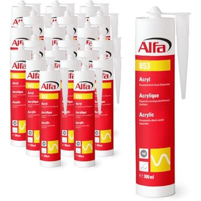 Alfa Mastic acrylique – Joints et fissures – blanc – 310 ml – 20 pièces - Publicité Alfa Mastic acrylique – Joints et fissures – blanc – 310 ml – 20 pièces - Publicité