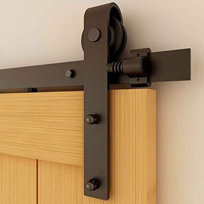 CCJH 6.6FT/2M Quincaillerie Kit de Rail pour Porte Coulissante, Kit de Voie de Placard pour la Porte en Bois, Sliding Barn Door Hardware Kit - Publicité CCJH 6.6FT/2M Quincaillerie Kit de Rail pour Porte Coulissante, Kit de Voie de Placard pour la Porte en Bois, Sliding Barn Door Hardware Kit - Publicité