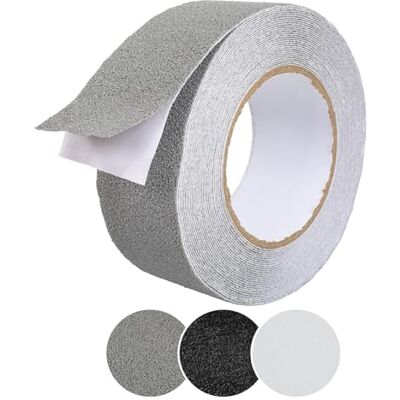 ANRO Bande adhésive antidérapante autocollante pour marches d'escaliers En PVC Pour l'intérieur et l'extérieur Gris 5 cm x 10 m - Publicité ANRO Bande adhésive antidérapante autocollante pour marches d'escaliers En PVC Pour l'intérieur et l'extérieur Gris 5 cm x 10 m - Publicité