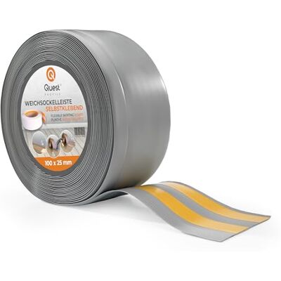 Garmin Plinthe Souple Autoadhésive 100 mm x 25 mm Plinthe Autocollante en PVC de finition Pour murs, sols – PVC, flexible, imperméable, décorative (Gris, 10m) - Publicité Garmin Plinthe Souple Autoadhésive 100 mm x 25 mm Plinthe Autocollante en PVC de finition Pour murs, sols – PVC, flexible, imperméable, décorative (Gris, 10m) - Publicité