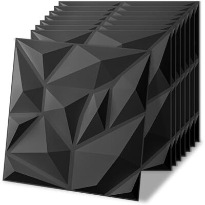 Art3d Lot de 20 panneaux muraux décoratifs 3D en PVC pour bureau, chambre, cuisine, 30 x 30 cm, noir - Publicité Art3d Lot de 20 panneaux muraux décoratifs 3D en PVC pour bureau, chambre, cuisine, 30 x 30 cm, noir - Publicité