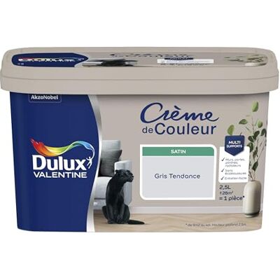 DULUX VALENTINE - Creme de Couleur - Gris - Satin - Peinture - Publicité DULUX VALENTINE - Creme de Couleur - Gris - Satin - Peinture - Publicité