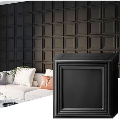 Art3d Lot de 33 panneaux muraux texturés 3D,panneau mural décoratif en PVC imperméable,salon,chambre à coucher,salle de jeux,bureau,2,97 m², noir - Publicité Art3d Lot de 33 panneaux muraux texturés 3D,panneau mural décoratif en PVC imperméable,salon,chambre à coucher,salle de jeux,bureau,2,97 m², noir - Publicité