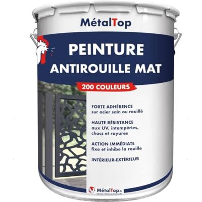 Metaltop Peinture Antirouille Mat Ivoire Ton pierre RAL 1015-5 L Protection durable pour métal avec finition résistante. Publicité Metaltop Peinture Antirouille Mat Ivoire Ton pierre RAL 1015-5 L Protection durable pour métal avec finition résistante. Publicité
