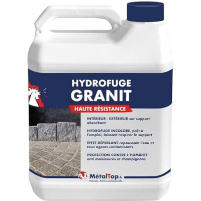 Metaltop Métaltop Hydrofuge Granit 20 L Protection anti-tache et anti-humidité invisible pour pierre granitique poreuse - Publicité Metaltop Métaltop Hydrofuge Granit 20 L Protection anti-tache et anti-humidité invisible pour pierre granitique poreuse - Publicité