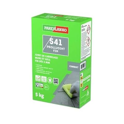 Parexlanko Joint carrelage 541 Prolijoint Fin Gris Ciment 5 kg L541CIMENT05 - Publicité Parexlanko Joint carrelage 541 Prolijoint Fin Gris Ciment 5 kg L541CIMENT05 - Publicité