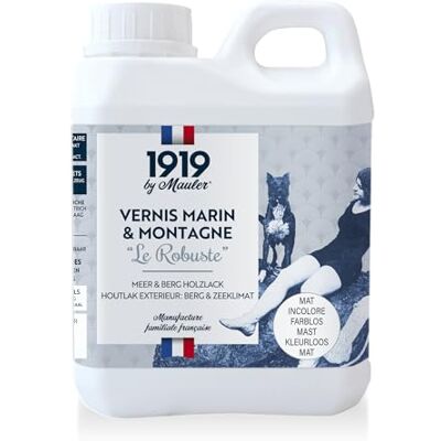 MAULER 1919 BY Vernis Marin & Montagne « Le Robuste » Satiné Incolore 2,5L Bois Extérieur et Peinture Résistance extrême intempéries & UV - Publicité MAULER 1919 BY Vernis Marin & Montagne « Le Robuste » Satiné Incolore 2,5L Bois Extérieur et Peinture Résistance extrême intempéries & UV - Publicité