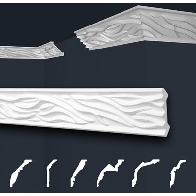 Marbet Design Moulures de plafond Marbet blanc paquet économique de styrofoam EPS Moulures stucco à motifs, en design traditionnel (30 mètres B-14) Moulures en polystyrène, profilés décoratifs en stuc - Publicité Marbet Design Moulures de plafond Marbet blanc paquet économique de styrofoam EPS Moulures stucco à motifs, en design traditionnel (30 mètres B-14) Moulures en polystyrène, profilés décoratifs en stuc - Publicité