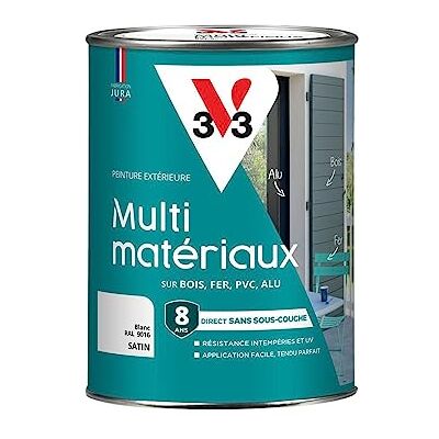V33 Peinture extérieure multi-matériaux, Blanc satin 1,5L - Publicité V33 Peinture extérieure multi-matériaux, Blanc satin 1,5L - Publicité