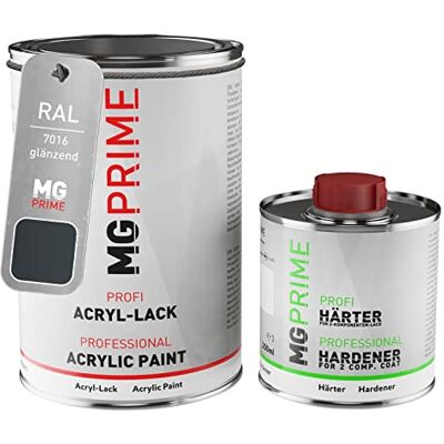 PRiME RAL 7016 Gris anthracite brillant, pot de peinture acrylique 2K 1,5 L Anthracite grey, Kit 2K peinture + durcisseur, à séchage rapide - Publicité PRiME RAL 7016 Gris anthracite brillant, pot de peinture acrylique 2K 1,5 L Anthracite grey, Kit 2K peinture + durcisseur, à séchage rapide - Publicité
