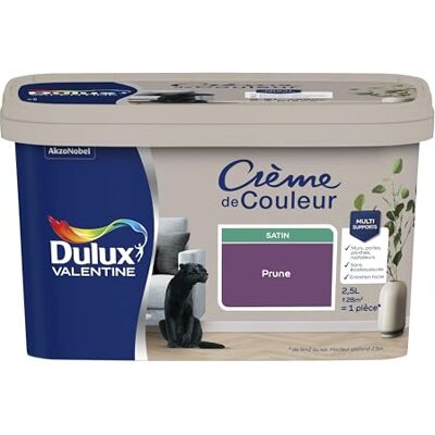 DULUX VALENTINE Crème de Couleur Satin - violet prune - 2.5 L - Paint - Publicité DULUX VALENTINE Crème de Couleur Satin - violet prune - 2.5 L - Paint - Publicité