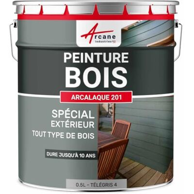 ARCANE INDUSTRIES Peinture Bois extérieur, Peinture portails, bardage, abri et mobilier de Jardin... : Arcalaque 201-0.5 L Telegris 4 RAL 7047 - Publicité ARCANE INDUSTRIES Peinture Bois extérieur, Peinture portails, bardage, abri et mobilier de Jardin... : Arcalaque 201-0.5 L Telegris 4 RAL 7047 - Publicité