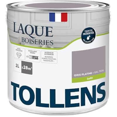 Tollens Peinture, Laque, Ultra Résistante, Multisupport, Satin, Gris Platine, 2L = 28m2 - Publicité Tollens Peinture, Laque, Ultra Résistante, Multisupport, Satin, Gris Platine, 2L = 28m2 - Publicité