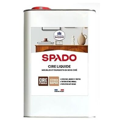 ST WANDRILLE Cire Antiquaire Liquide Produit Nettoyant Anti-Taches Pour Parquets et Meubles en Bois Ciré À La Cire d'Abeille Fabrication Française 5 Litres - Publicité ST WANDRILLE Cire Antiquaire Liquide Produit Nettoyant Anti-Taches Pour Parquets et Meubles en Bois Ciré À La Cire d'Abeille Fabrication Française 5 Litres - Publicité