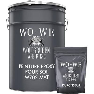 WO-WE Peinture résine époxy pour sol Garage en béton Finition MAT W702 Blanc 5 KG - Publicité WO-WE Peinture résine époxy pour sol Garage en béton Finition MAT W702 Blanc 5 KG - Publicité