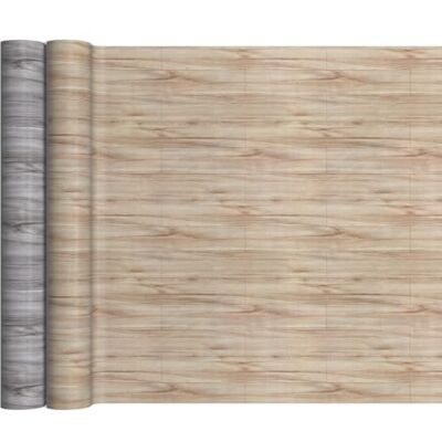 ANRO Revêtement de sol en PVC Vendu au mètre Revêtement de sol en vinyle 140 cm de large Aspect bois Bois beige 240 x 140 cm - Publicité ANRO Revêtement de sol en PVC Vendu au mètre Revêtement de sol en vinyle 140 cm de large Aspect bois Bois beige 240 x 140 cm - Publicité