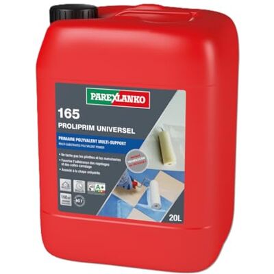 Parexlanko Primaire tous supports 165 PROLIPRIM UNIVERSEL Blanc 20L Prêt à l'emploi Régule la porisité Intérieur/Extérieur Favorise l'adhérence - Publicité Parexlanko Primaire tous supports 165 PROLIPRIM UNIVERSEL Blanc 20L Prêt à l'emploi Régule la porisité Intérieur/Extérieur Favorise l'adhérence - Publicité