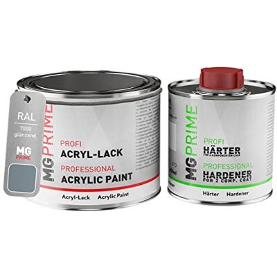 PRiME RAL 7000 Gris petit-gris brillant, pot de peinture acrylique 2K 0,75 L Squirrel grey, Kit 2K peinture + durcisseur, à séchage rapide - Publicité PRiME RAL 7000 Gris petit-gris brillant, pot de peinture acrylique 2K 0,75 L Squirrel grey, Kit 2K peinture + durcisseur, à séchage rapide - Publicité