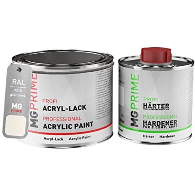 PRiME RAL 9010 Blanc pur/Pure white Peinture acrylique brillante Pot de 0,75 litre / 750 ml, y compris le durcisseur - Publicité PRiME RAL 9010 Blanc pur/Pure white Peinture acrylique brillante Pot de 0,75 litre / 750 ml, y compris le durcisseur - Publicité