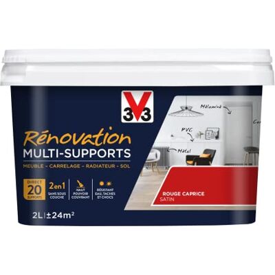 V33 - Rénovation Multi-Supports - Rouge caprice - Peinture - Publicité V33 - Rénovation Multi-Supports - Rouge caprice - Peinture - Publicité