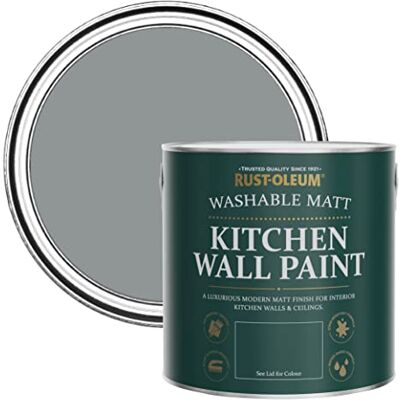 Rust-Oleum Peinture Grise Lessivable pour Murs de Cuisine, Finition Mate Anthracite 2.5L - Publicité Rust-Oleum Peinture Grise Lessivable pour Murs de Cuisine, Finition Mate Anthracite 2.5L - Publicité