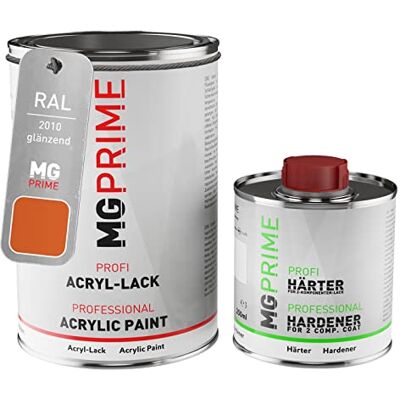PRiME RAL 2010 Orangé de sécurité brillant, pot de peinture acrylique 2K 1,5 L Signal orange, Kit 2K peinture + durcisseur, à séchage rapide - Publicité PRiME RAL 2010 Orangé de sécurité brillant, pot de peinture acrylique 2K 1,5 L Signal orange, Kit 2K peinture + durcisseur, à séchage rapide - Publicité