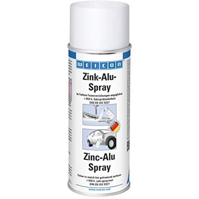 WEICON Spray Zinc-Alu 400 ml / Protection anticorrosion pour surfaces métalliques / Teinte : galvanisation à chaud - Publicité WEICON Spray Zinc-Alu 400 ml / Protection anticorrosion pour surfaces métalliques / Teinte : galvanisation à chaud - Publicité