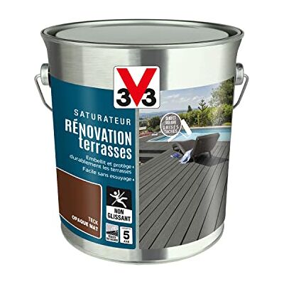 V33 Saturateur Rénovation terrasses et bardages, Teck 2,5L - Publicité V33 Saturateur Rénovation terrasses et bardages, Teck 2,5L - Publicité