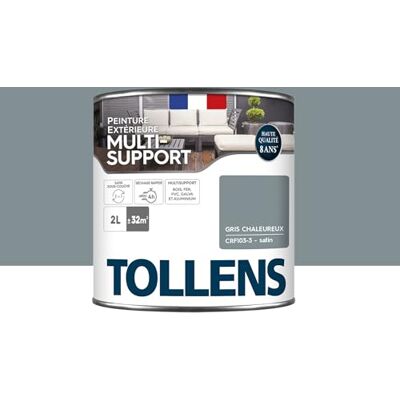 Tollens Peinture extérieure multisupport Ultra résistante Haute qualité Satin Gris Chaleureux 2L = 28m2 - Publicité Tollens Peinture extérieure multisupport Ultra résistante Haute qualité Satin Gris Chaleureux 2L = 28m2 - Publicité