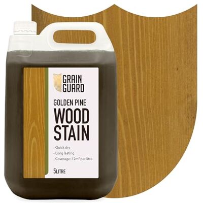 GRAIN GUARD Teinture pour bois Pin Doré 5 litre À base d'eau et à faible odeur Écologique et non toxique Teinture pour bois d'intérieur Application facile Séchage rapide - Publicité GRAIN GUARD Teinture pour bois Pin Doré 5 litre À base d'eau et à faible odeur Écologique et non toxique Teinture pour bois d'intérieur Application facile Séchage rapide - Publicité