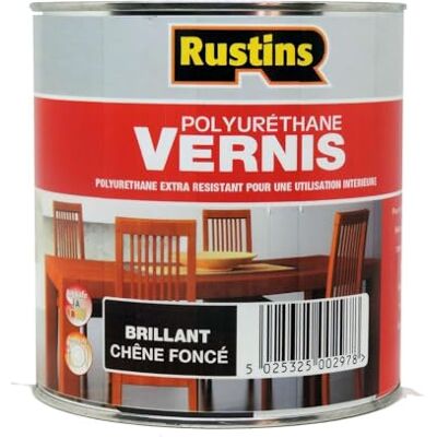 Rustins Rustin's Vernis brillant polyuréthane pour bois intérieur Chêne foncé 500 ml 7 m² - Publicité Rustins Rustin's Vernis brillant polyuréthane pour bois intérieur Chêne foncé 500 ml 7 m² - Publicité