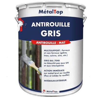 Metaltop Antirouille Gris Gris fenêtre RAL 7040-5 L Sous-couche antirouille performante pour métal et fer - Publicité Metaltop Antirouille Gris Gris fenêtre RAL 7040-5 L Sous-couche antirouille performante pour métal et fer - Publicité